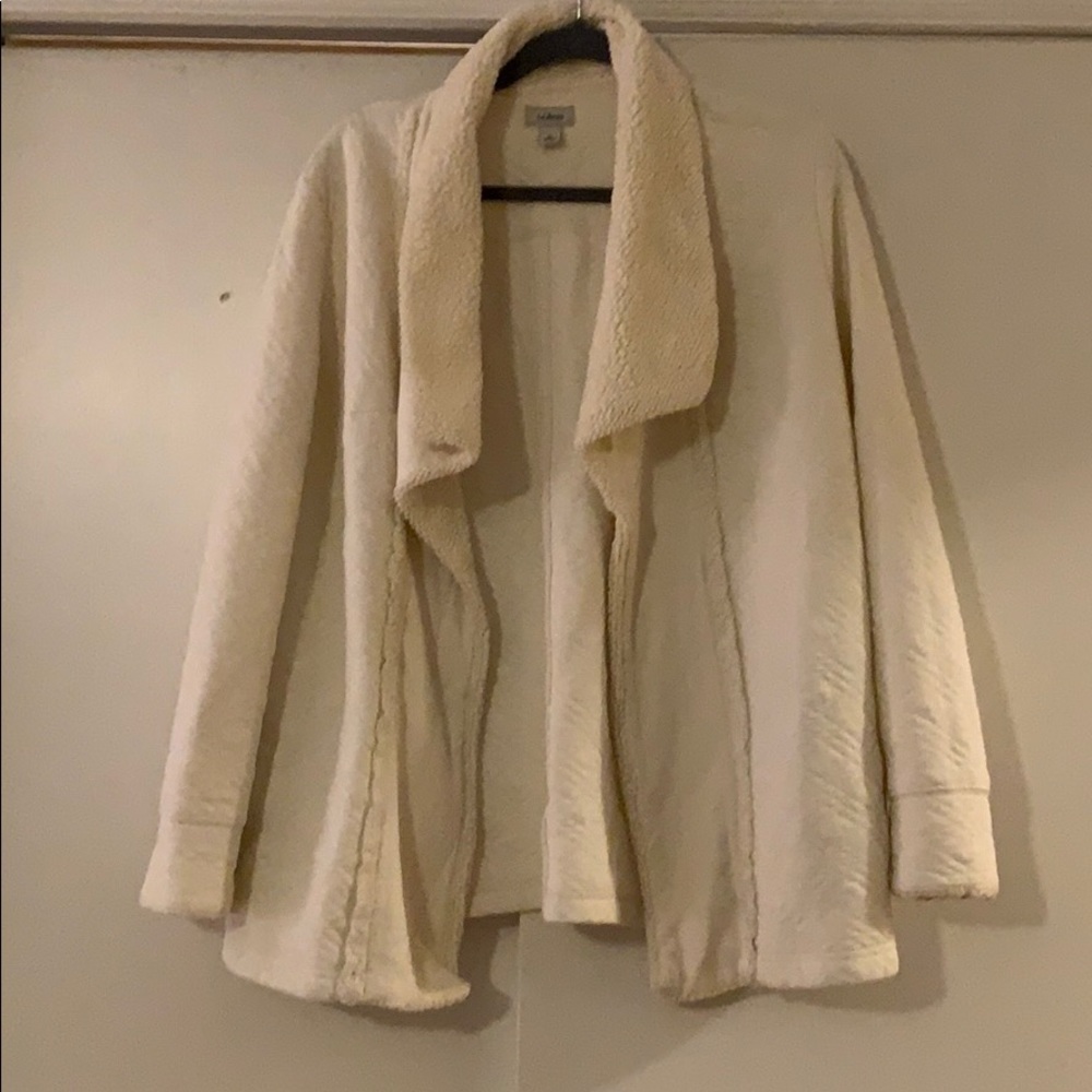 Sheer long cuffed quilted cardigan